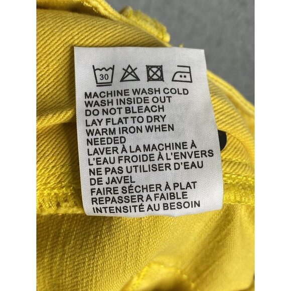 Free People x Sandrine Yellow Straight Leg Jeans Yellow Size 26 Pockets - Picture 5 of 6